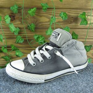 Converse Boys Sneaker Shoes‎ Sz Y 2 Medium Athletic Gray Fabric Lace Up